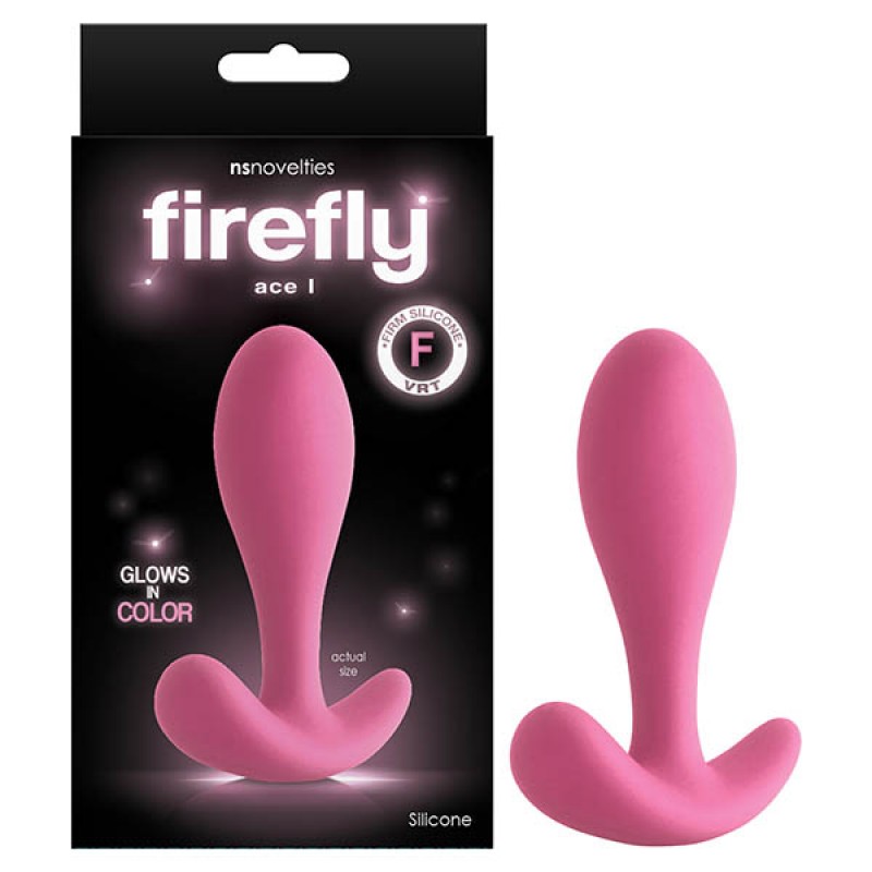 Firefly Ace I Glow In Dark Anal Plug - Pink